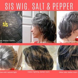 Salt & Pepper Short layered wig